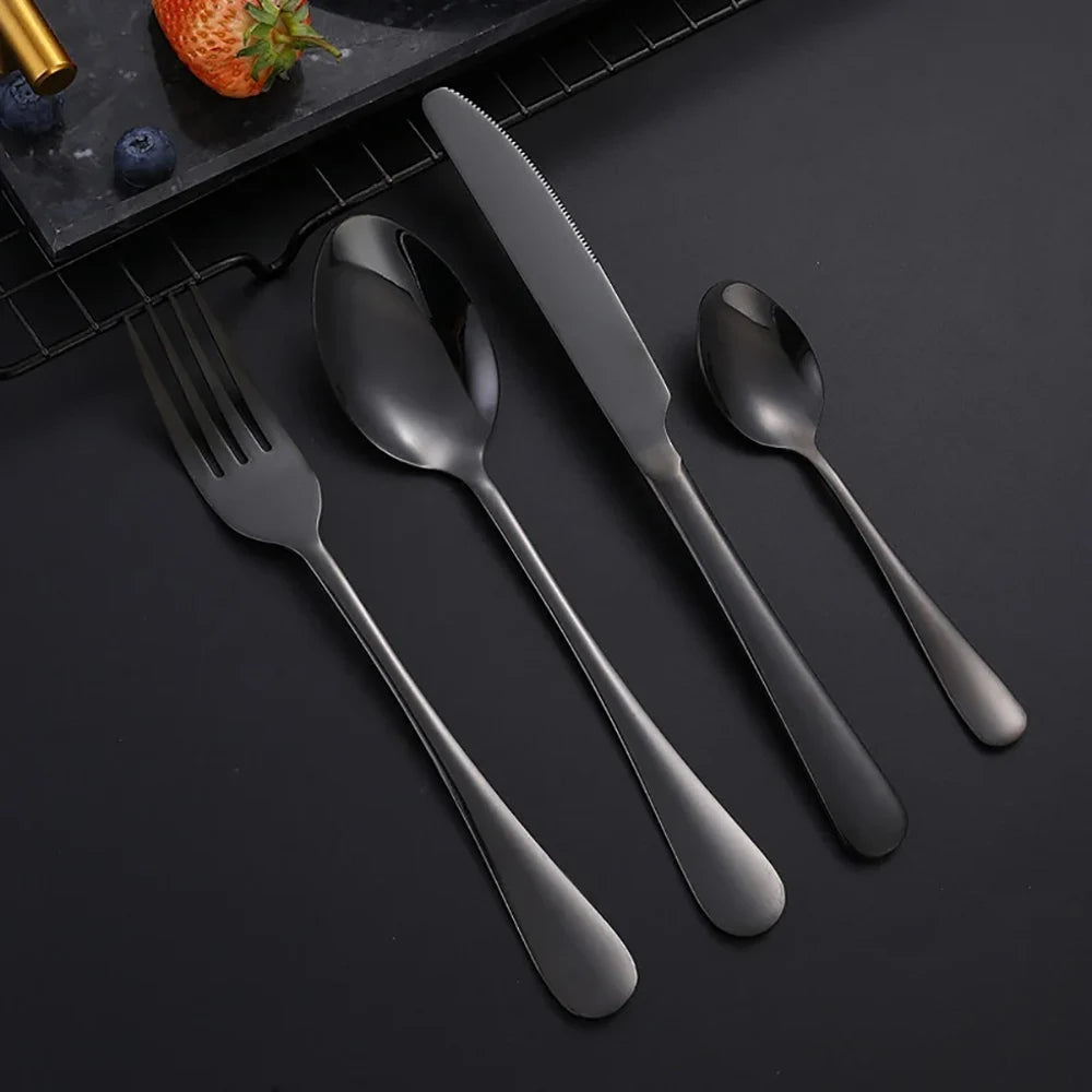 16Pcs Western Cutlery Matte Dishwasher Tableware Set - kitchenc-lam